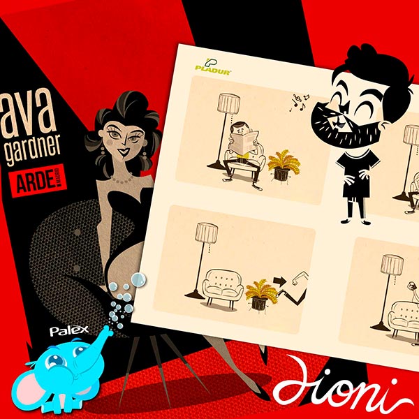 Las ilustraciones de Dioni nos recuerdan que él es uno de los mejores diseñadores gráficos de España